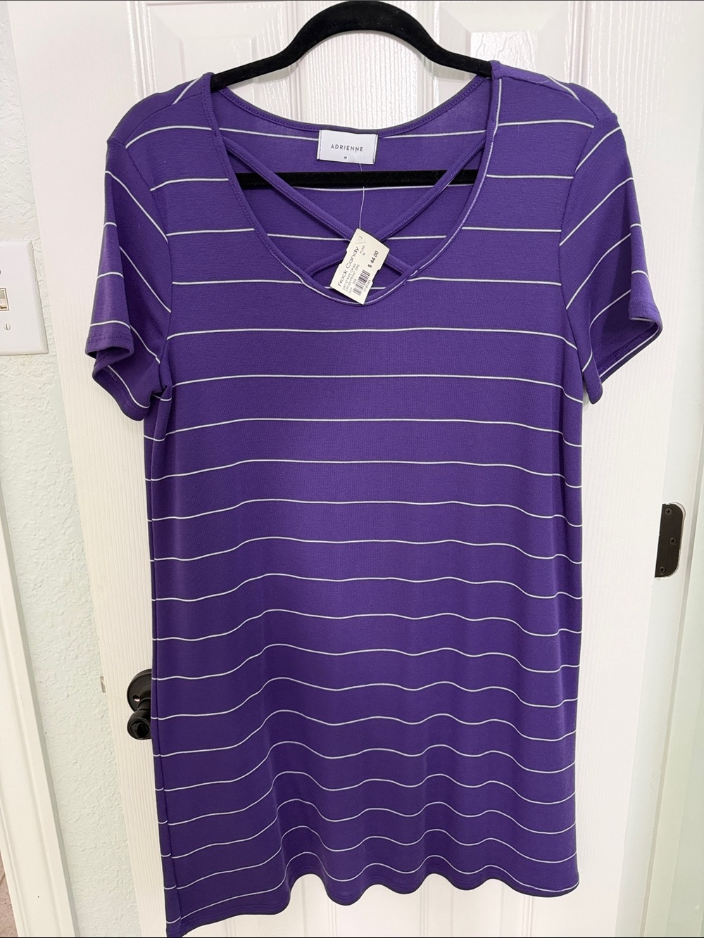 Adrienne Purple Striped Dress